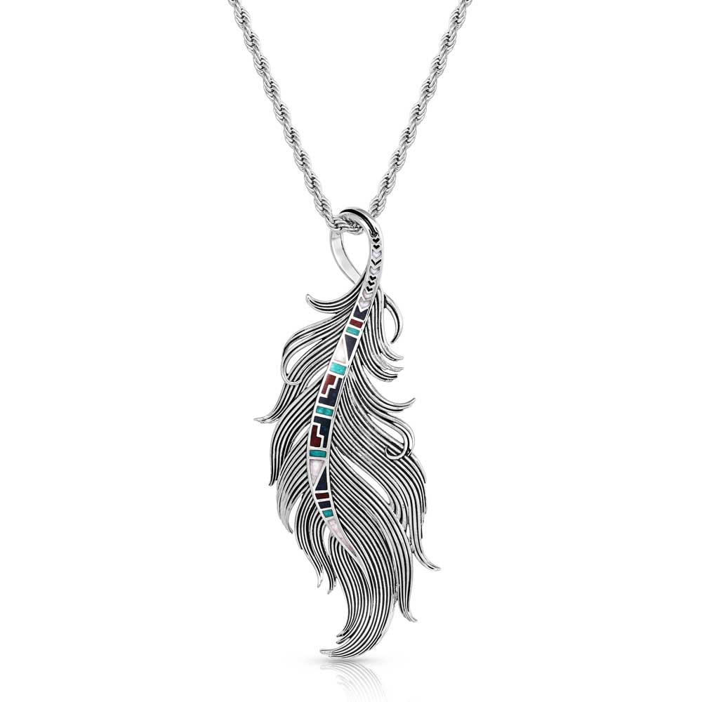 Montana Silversmiths Women's Trailblazer Feather Charm Necklace - Buy Pet Shop
