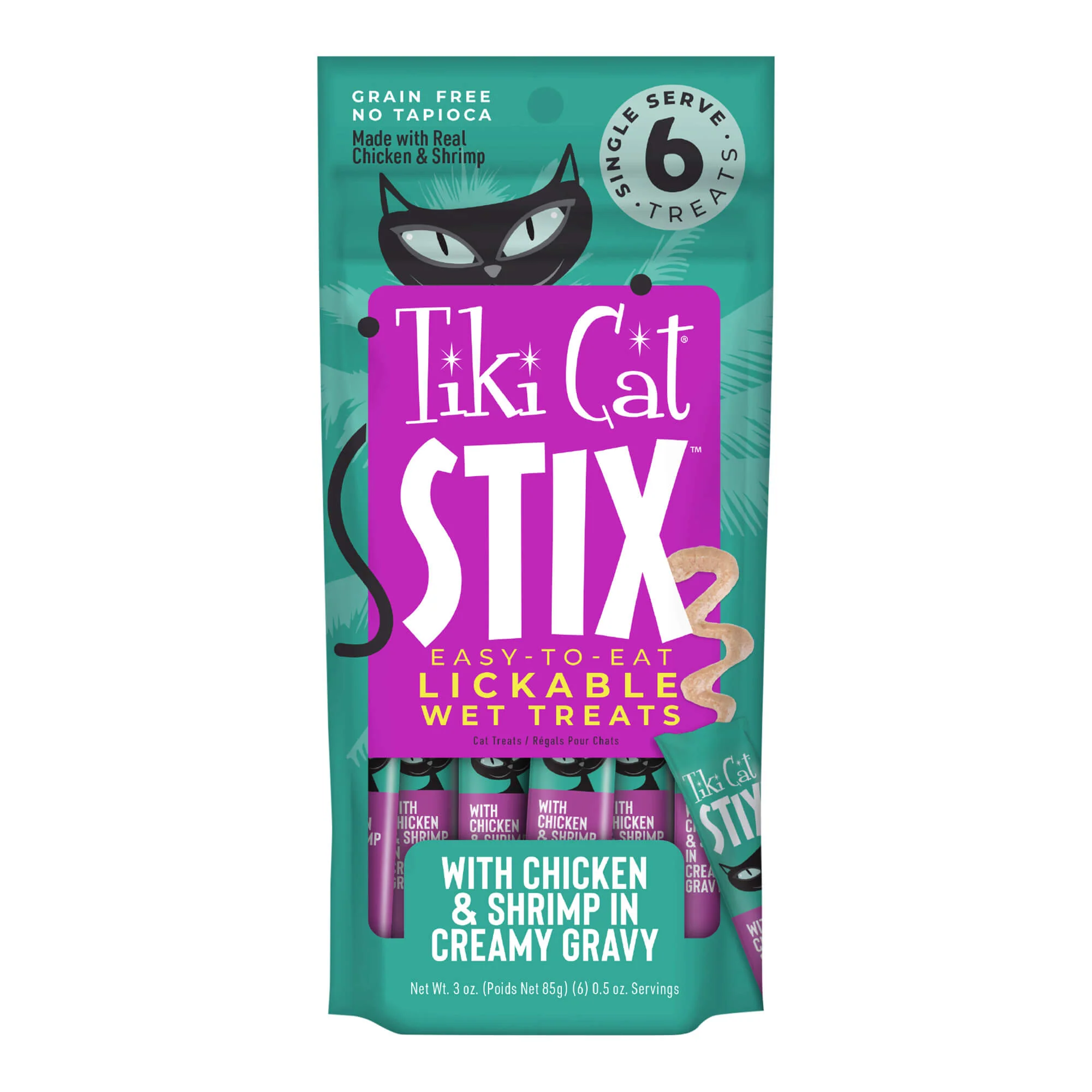 Tiki Cat Stix Wet Cat Treats, Chicken & Shrimp, Case of 12 (6 ct) - Buy Pet Shop