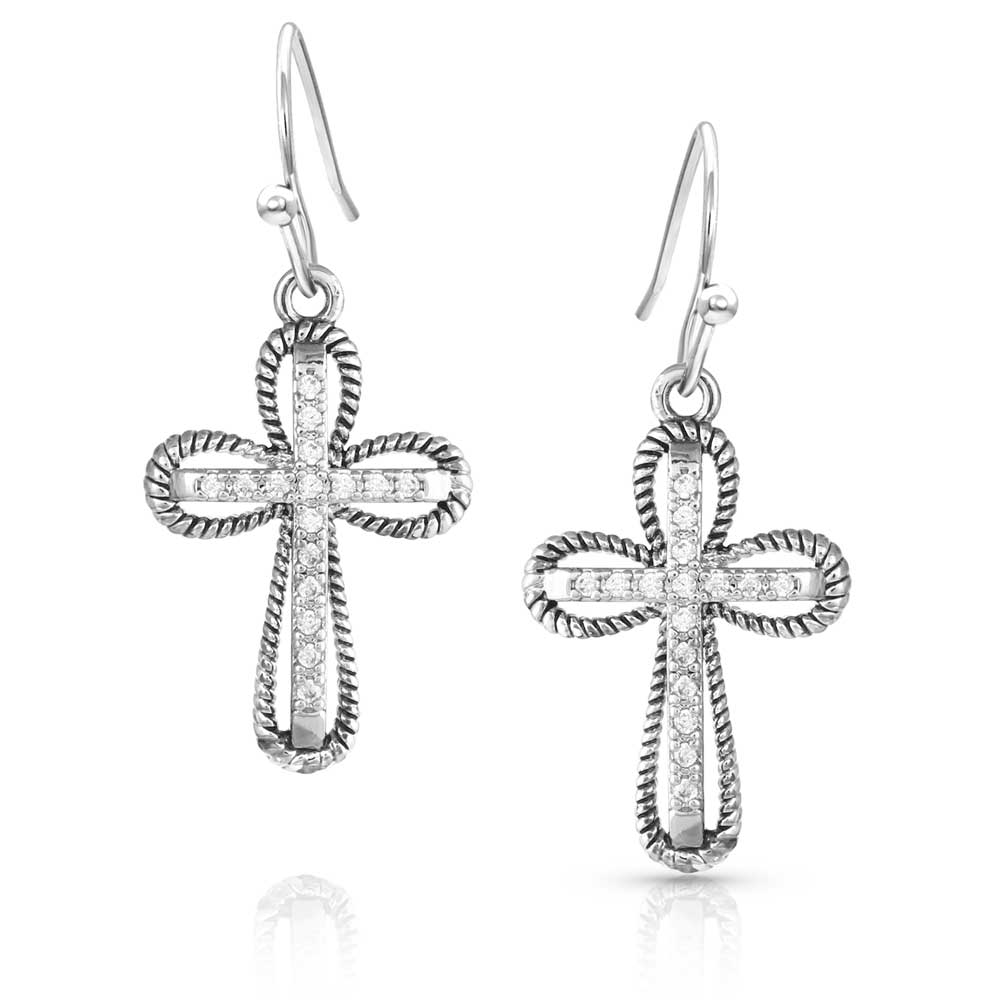 Expressive Faith Crystal Cross Earrings - Buy Pet Shop