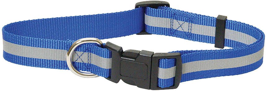 Reflective Stripe Nylon Dog Collars, 3/4