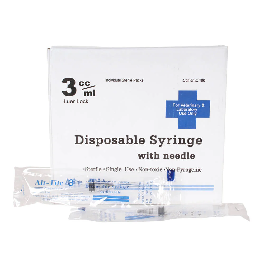 Air-Tite Luer Lock Syringes with Needles, 100 Count - Buy Pet Shop