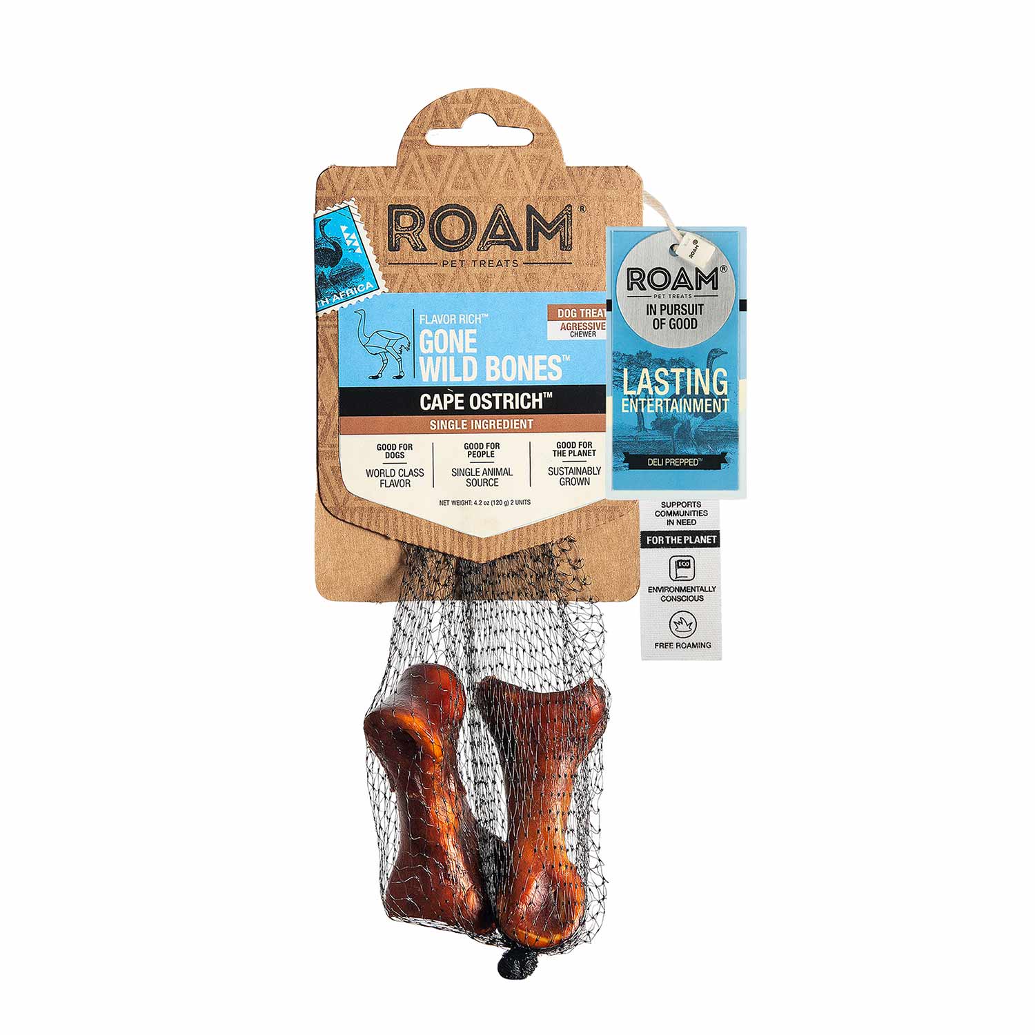 Roam Dog Treats Gone Wild Ostrich Bone, 2pk - Buy Pet Shop