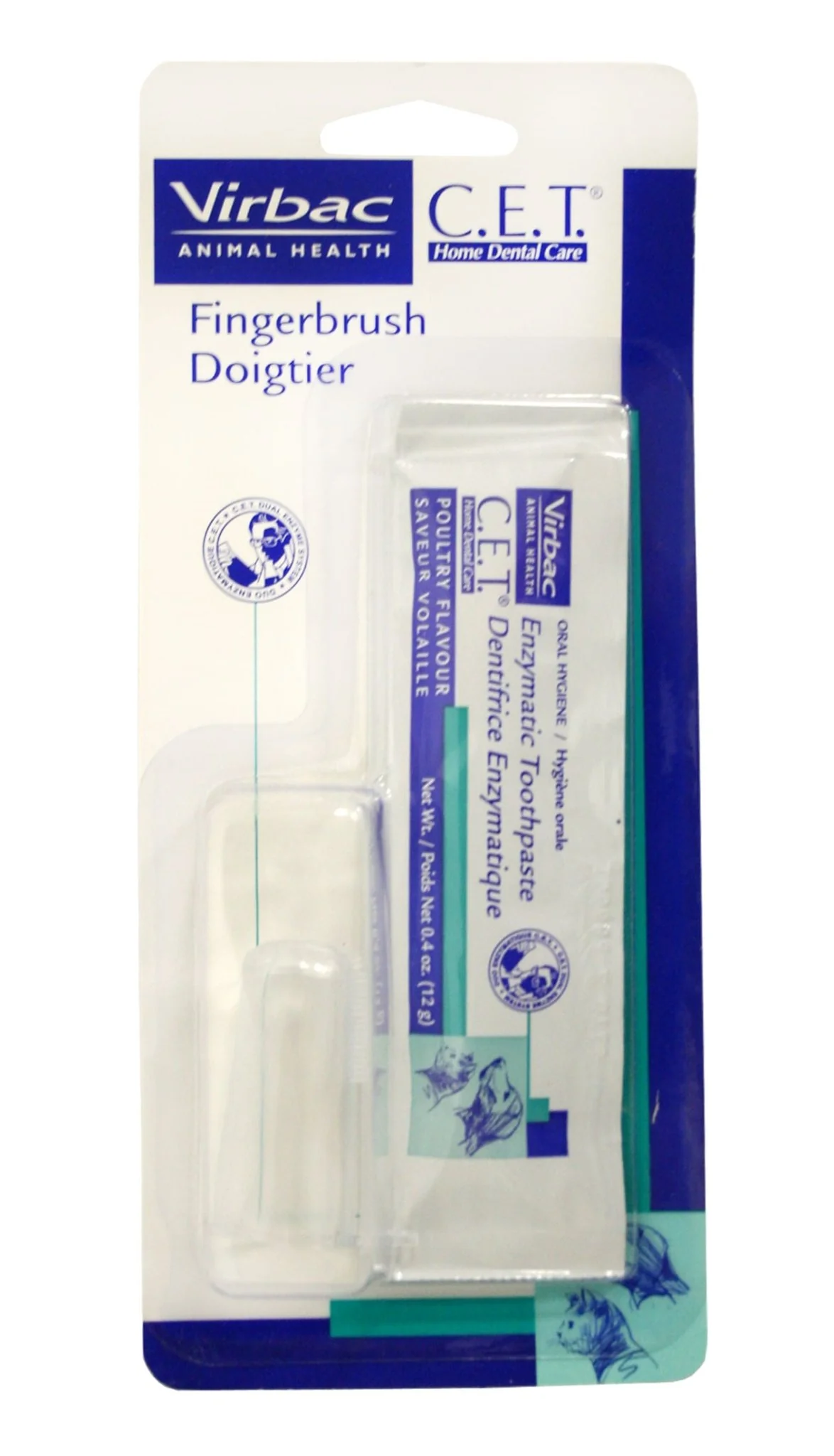 C.E.T. Fingerbrush with Poultry Toothpaste Packet - Buy Pet Shop