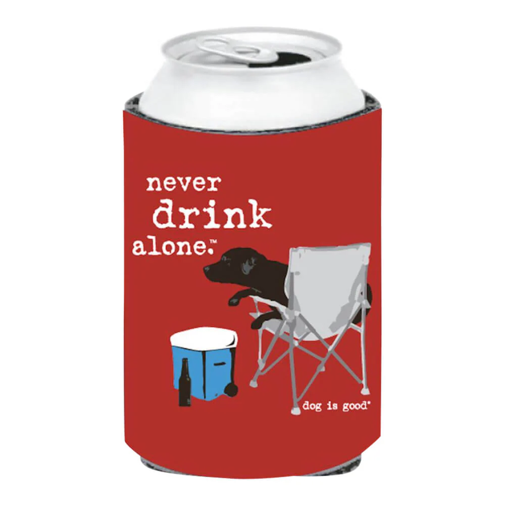 Dog is Good Can Koozie, Never Drink Alone, Red - Buy Pet Shop