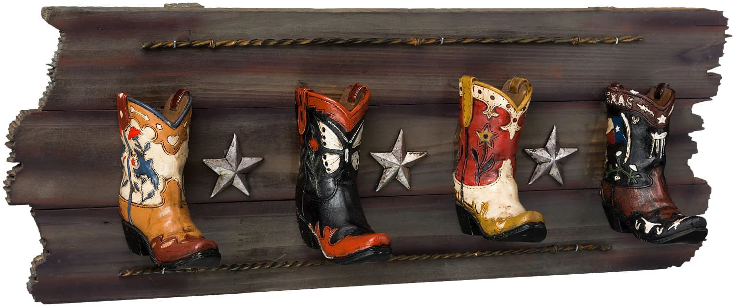 Cowboy Boots Four Hook Rack - Buy Pet Shop