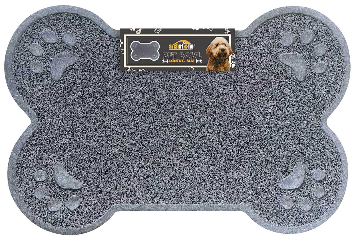 Pet Bowl Dining Mat Gray Bone - Buy Pet Shop