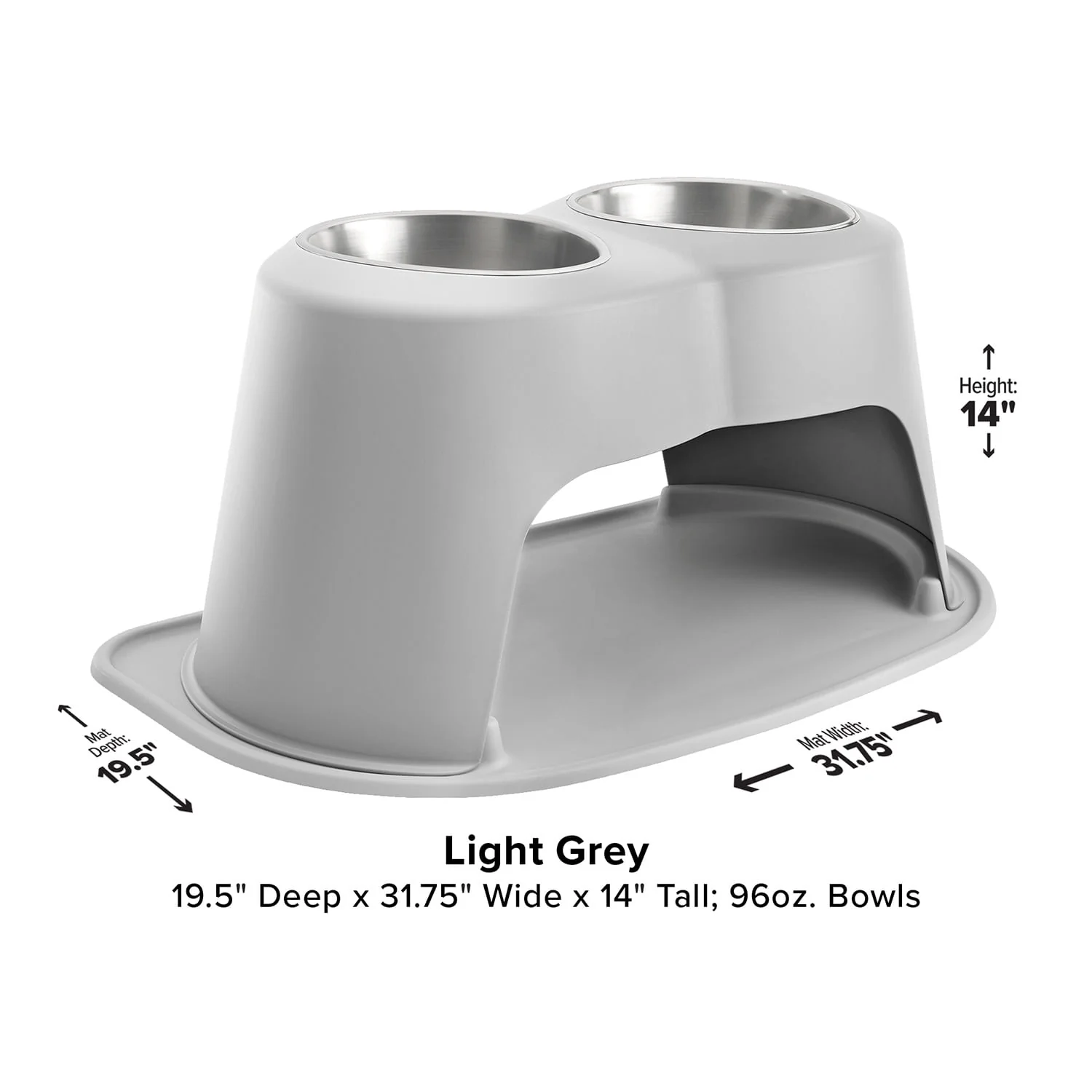 WeatherTech Double High Pet Feeding System, Stainless Steel - Buy Pet Shop