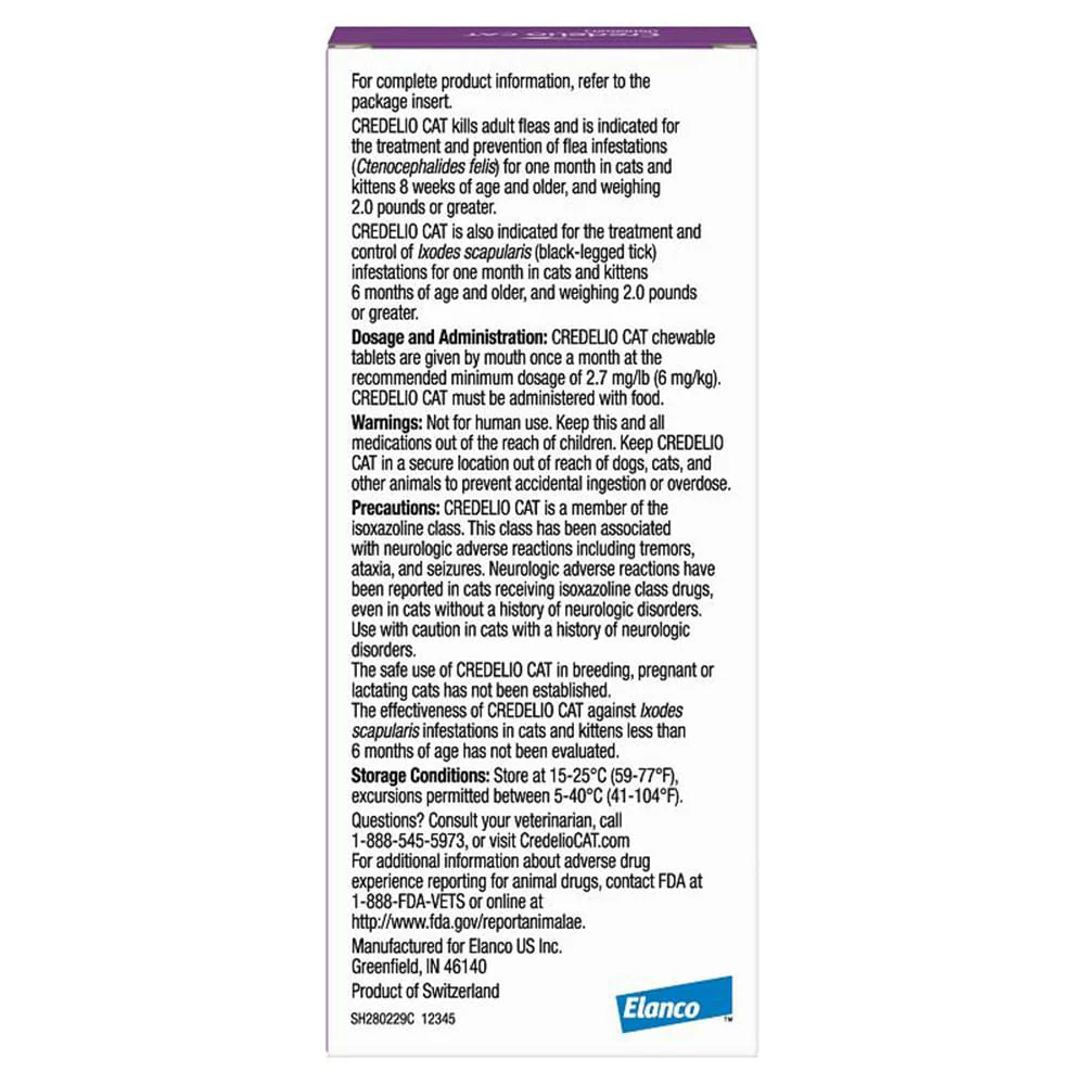 Rx Credelio Tablets for Cats - Buy Pet Shop