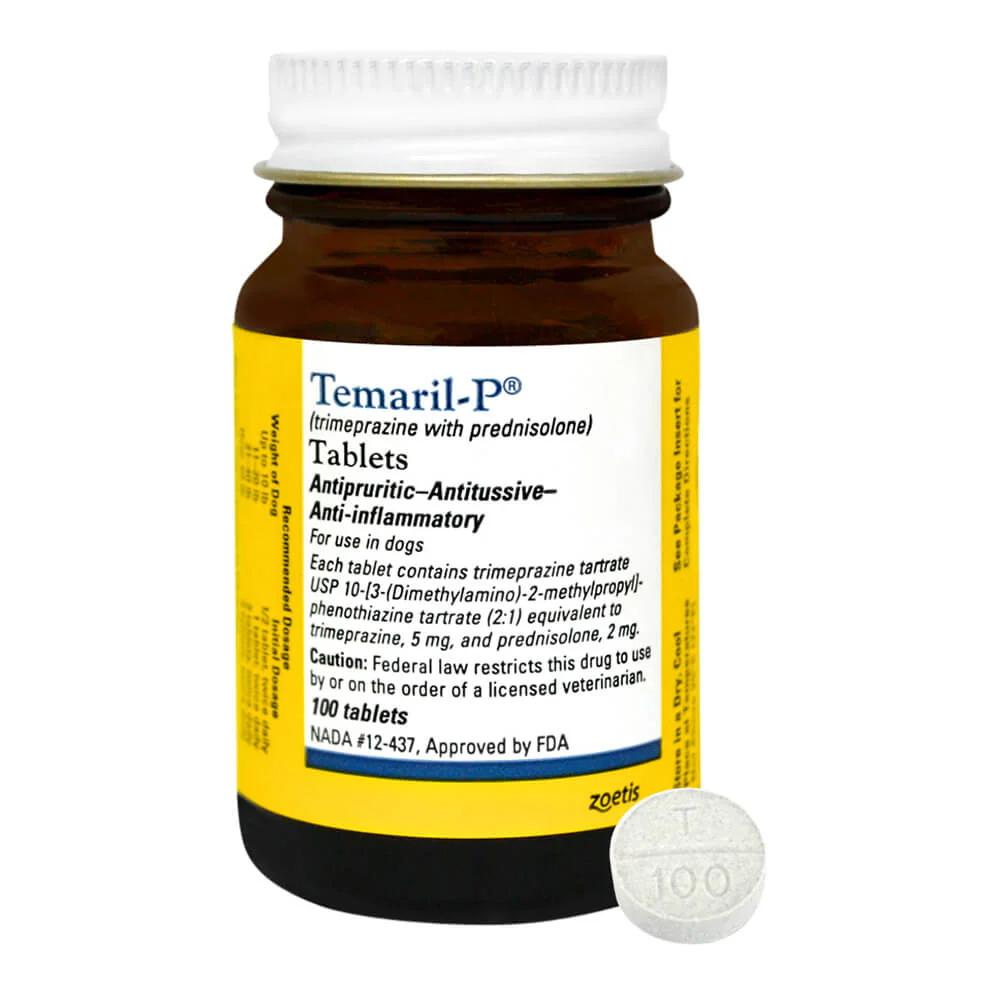 Rx Temaril-P (trimeprazine with prednisolone) Tablets for Dogs - Buy Pet Shop