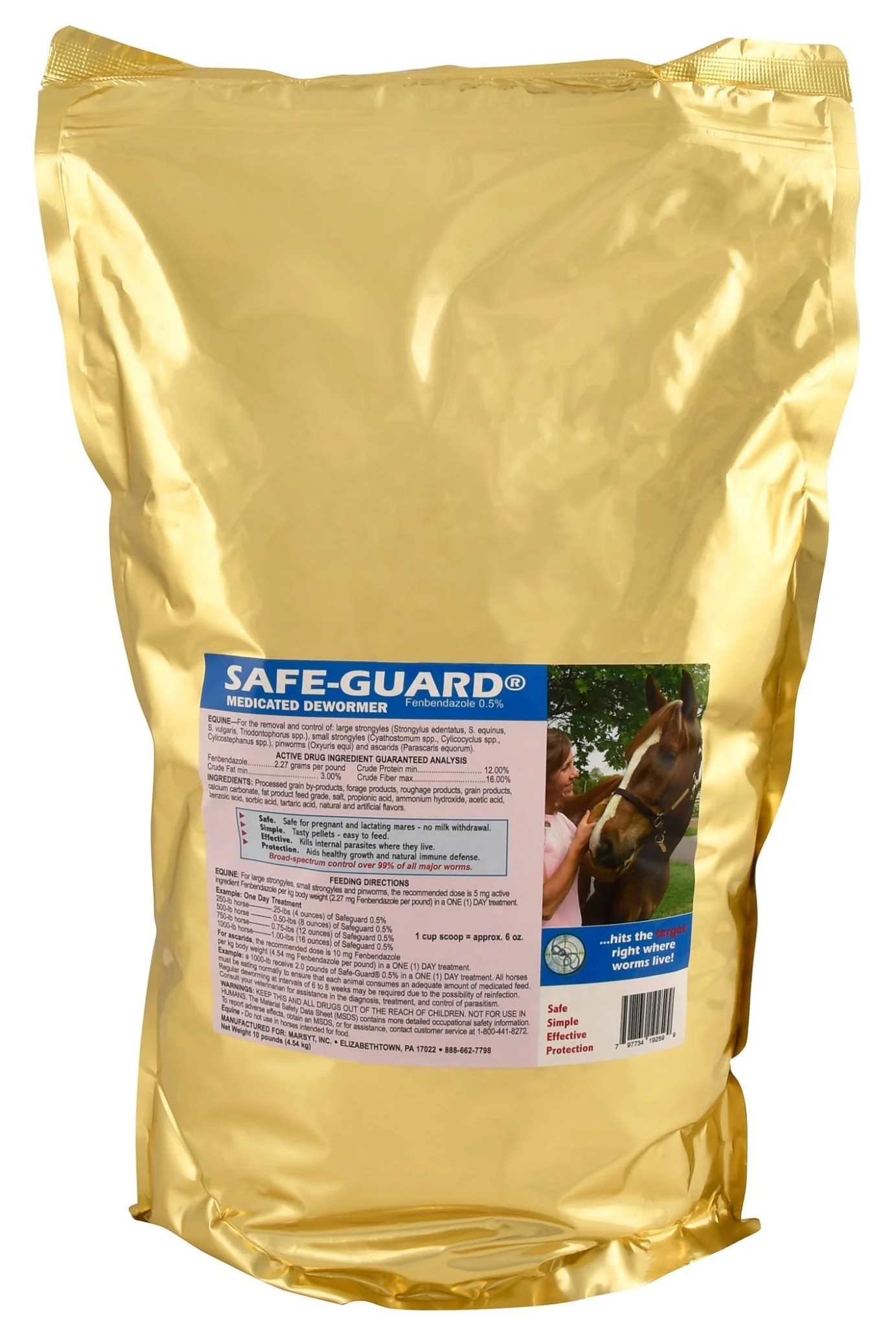 Safe-Guard Pelleted Horse Dewormer (0.5% fenbendazole), 10 lb - Buy Pet Shop