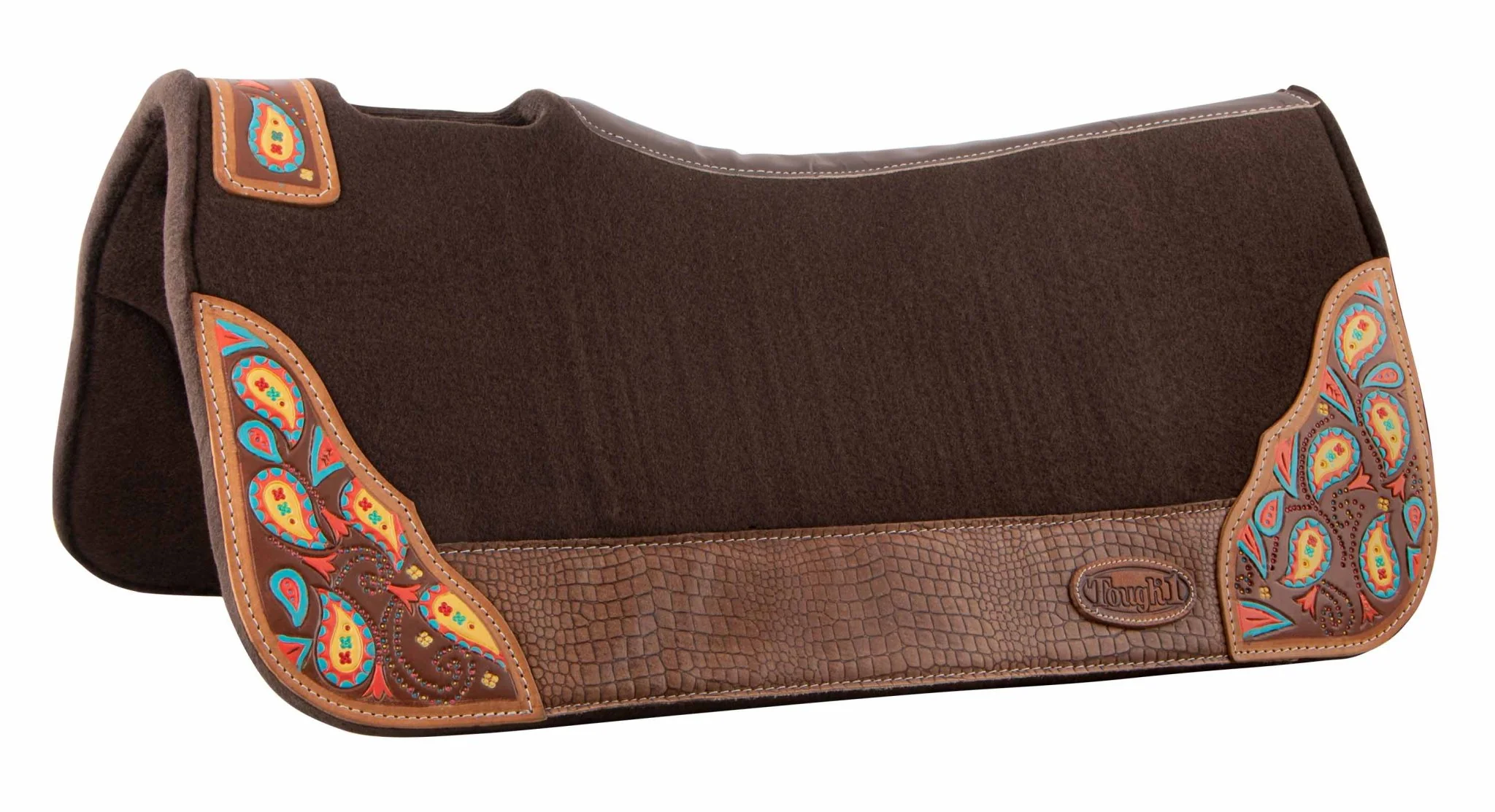 Tough1 Hand Painted Paisley Contoured Felt Saddle Pad - Buy Pet Shop