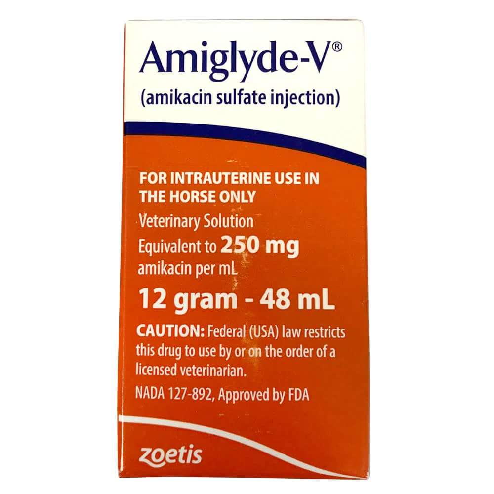 Rx Amiglyde-V (amikacin sulfate) Injection for Horses, 250mg/ml injection x 48ml bottle - Buy Pet Shop