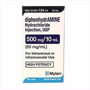 Rx Diphenhyrdramine (Generic) Injection for Dogs & Cats, 50mg/ml x 10mL - Buy Pet Shop