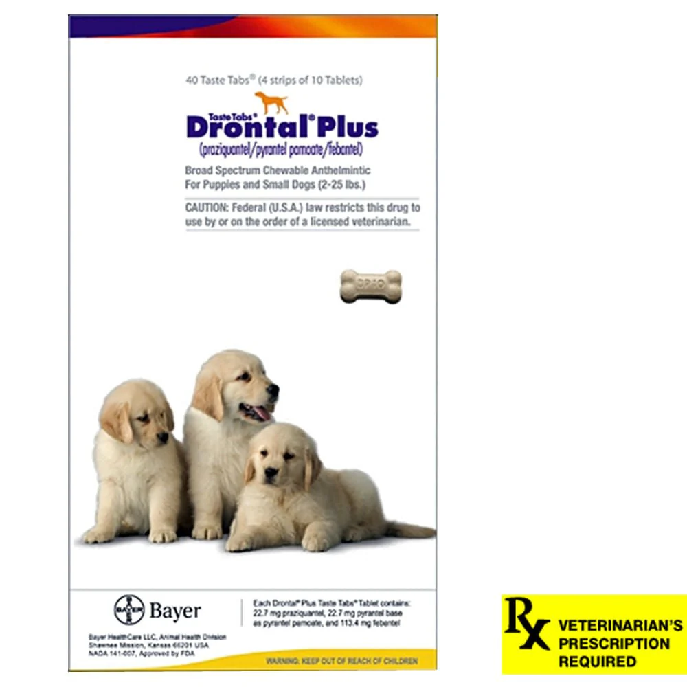 Rx Drontal Plus Taste Tablets Chewable Anthelmintic for Puppies & Small Dogs - Buy Pet Shop