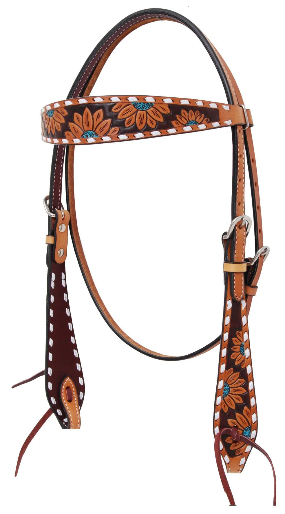 Rafter T Turquoise Sunflower Browband Headstall - Buy Pet Shop