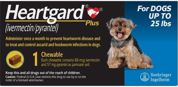 Rx Heartgard Plus (ivermectin/pyrantel) Chewable for Dogs, 1 Month - Buy Pet Shop
