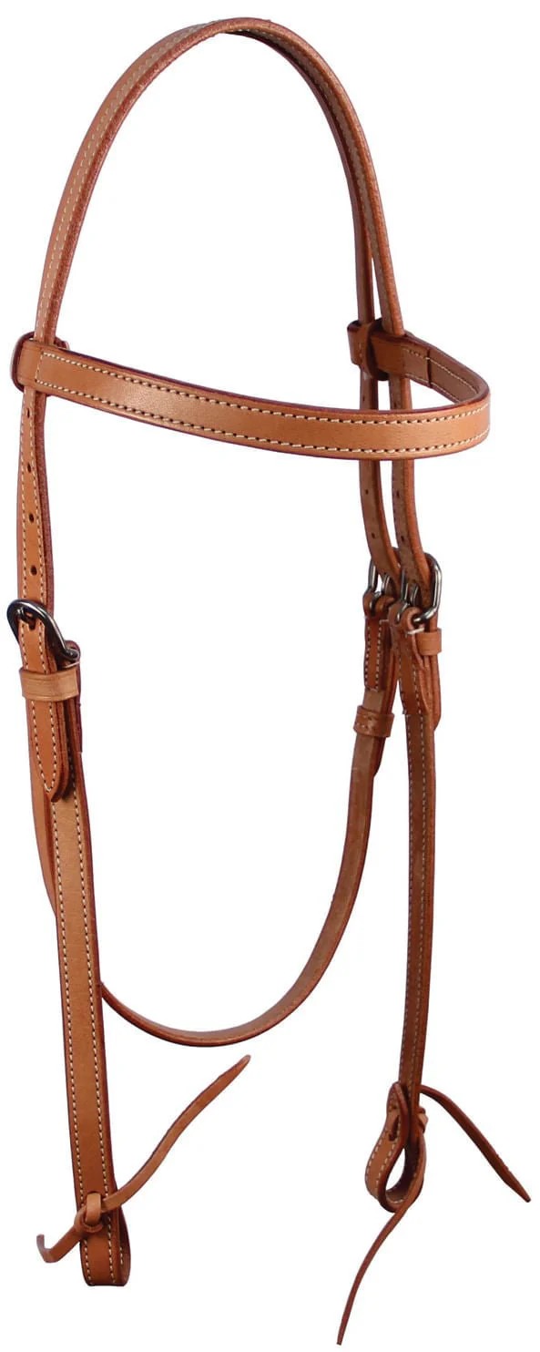 Buffalo Leather of the Rockies Plain Leather Browband Headstall - Buy Pet Shop
