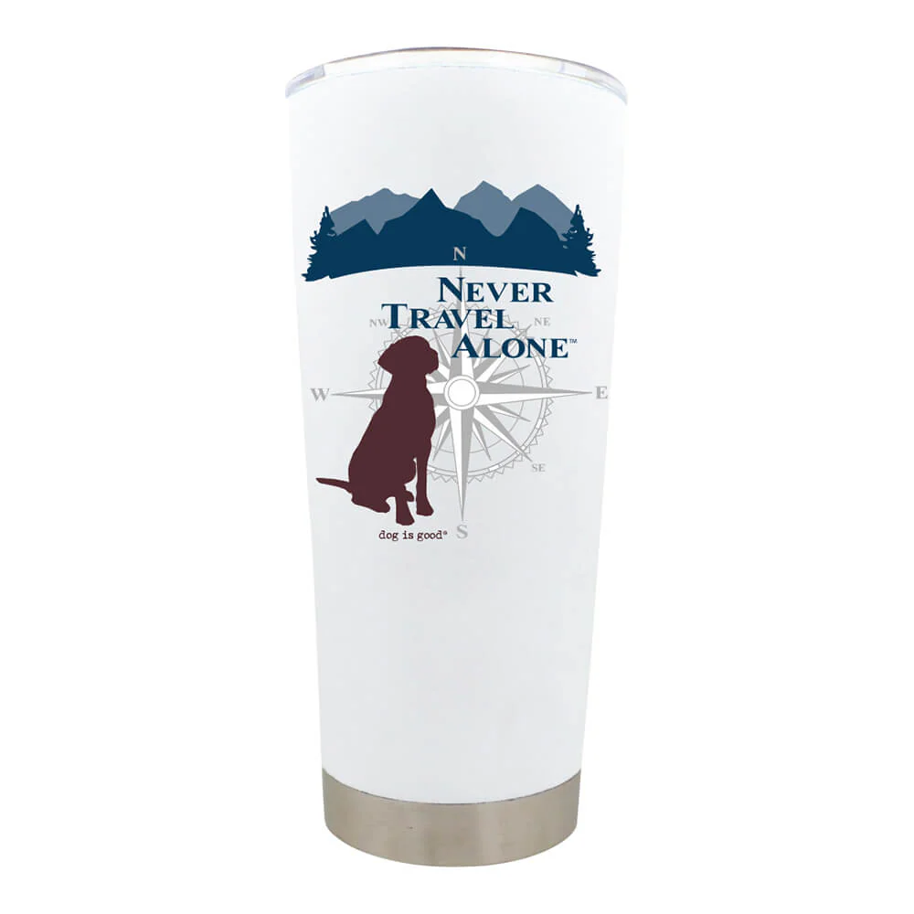 Dog is Good Stainless Steel Tumbler, Never Travel Alone, 18 oz - Buy Pet Shop
