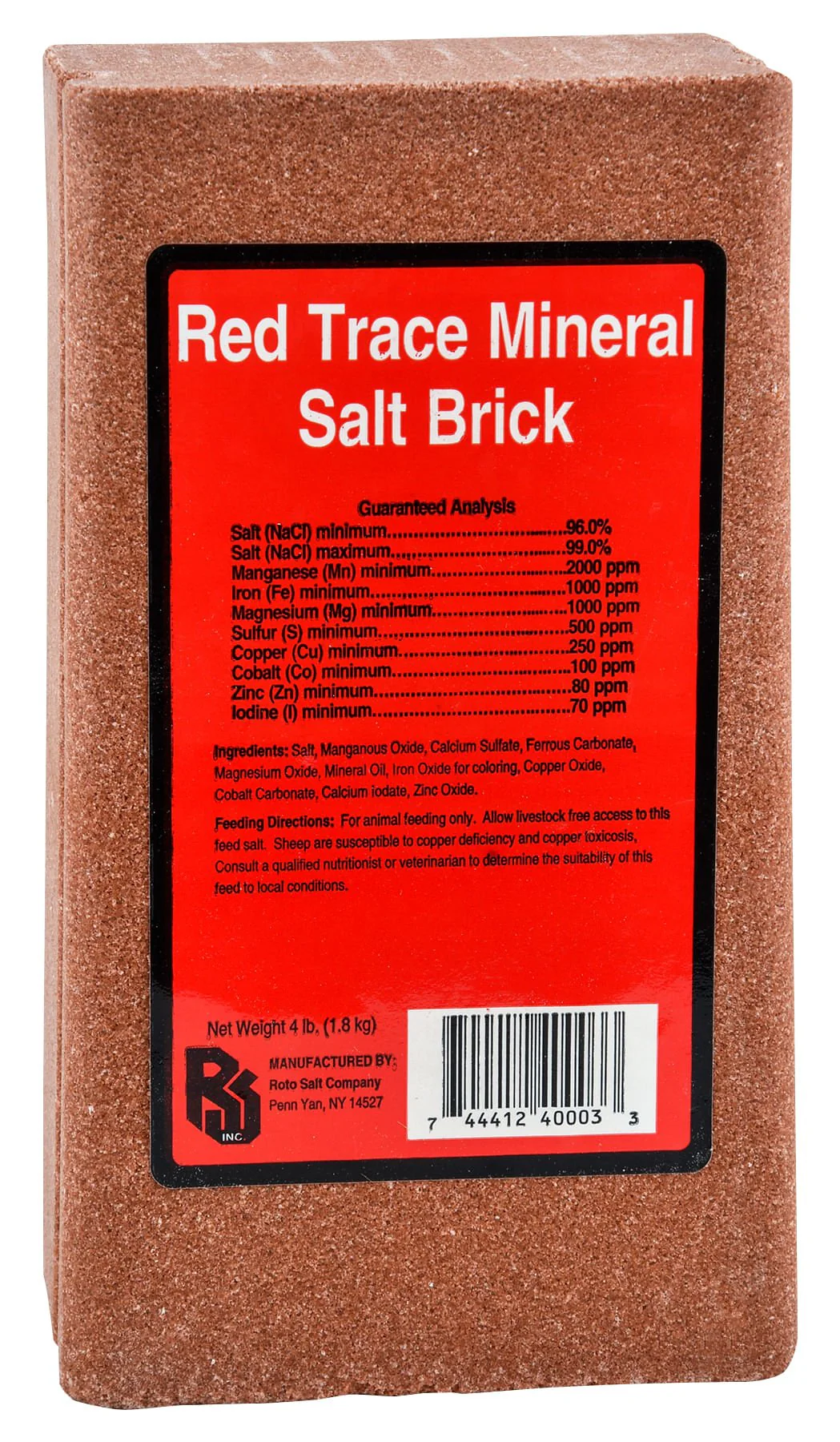 Red Trace Mineral Salt Brick for Horses, Cattle & Large Animals - Buy Pet Shop
