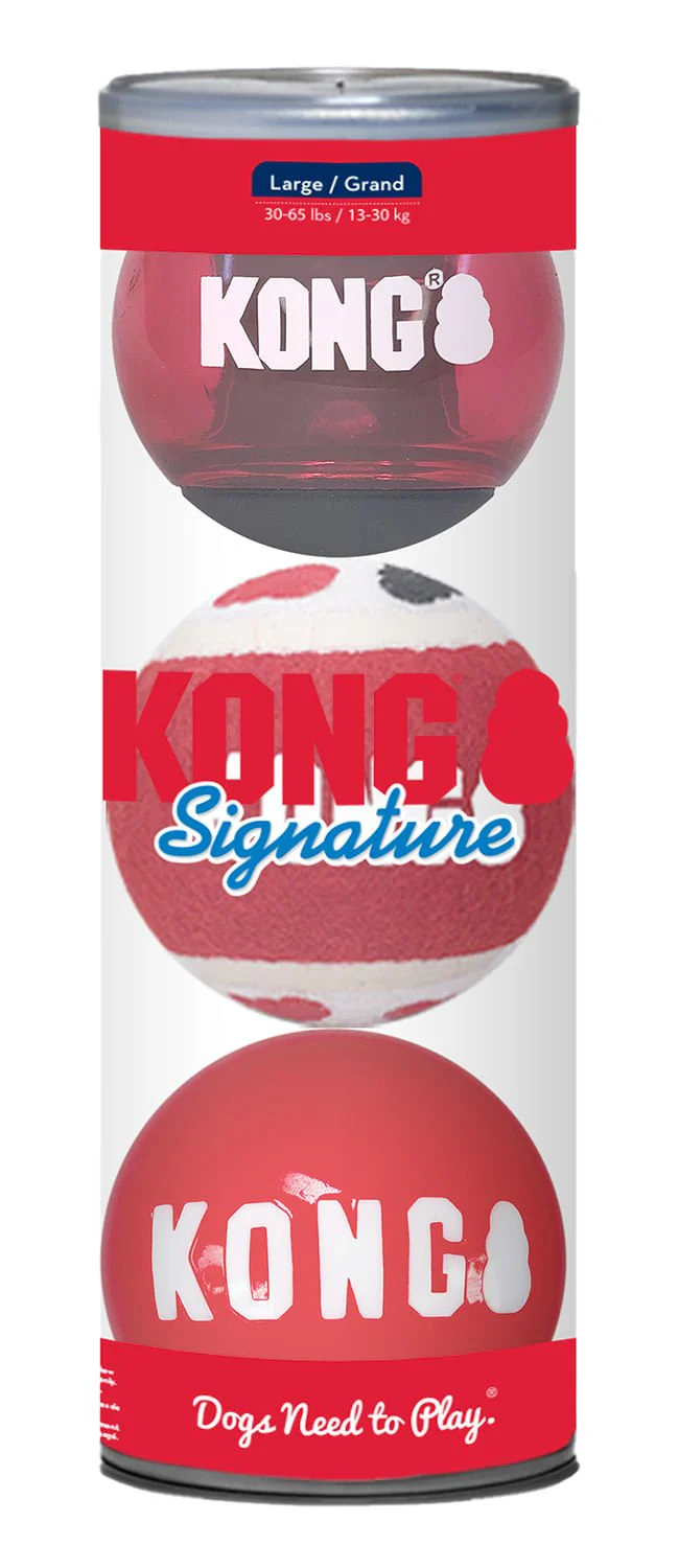 KONG Signature Balls, 3pk Asst LG - Buy Pet Shop