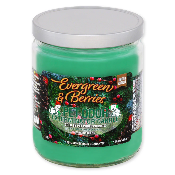 Pet Odor Exterminator Candle, Evergreen & Berries, 13 oz - Buy Pet Shop