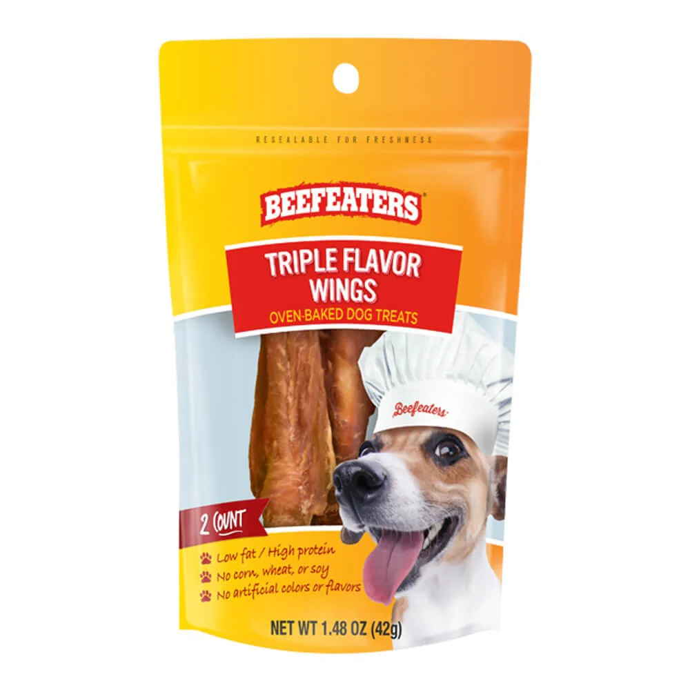Beefeaters Triple Flavor Wings, 1.48 oz, Case of 12 - Buy Pet Shop
