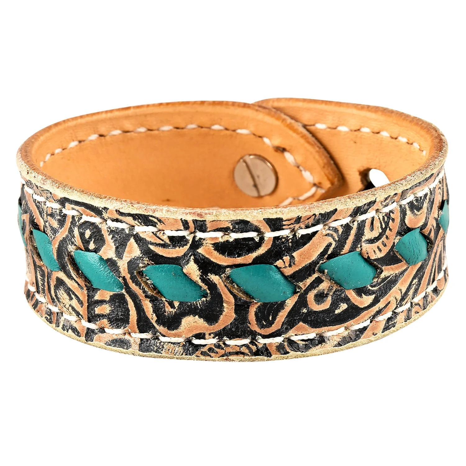 Buckstitch Bracelet, Two-Tone Floral & Turquoise - Buy Pet Shop