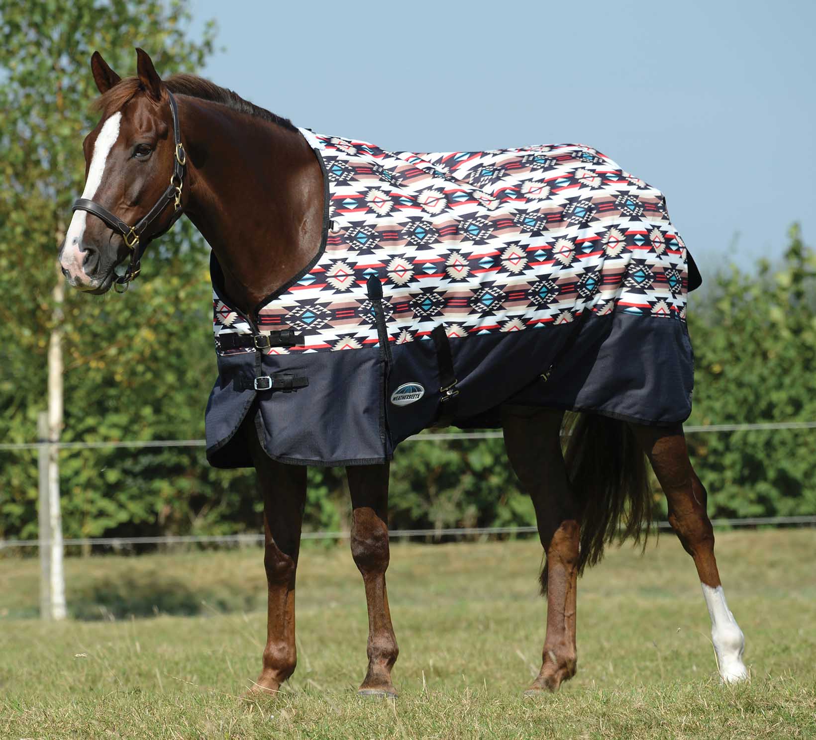 WeatherBeeta ComFITec Essential Standard Neck Horse Turnout Blanket, Diamond Navajo - Buy Pet Shop