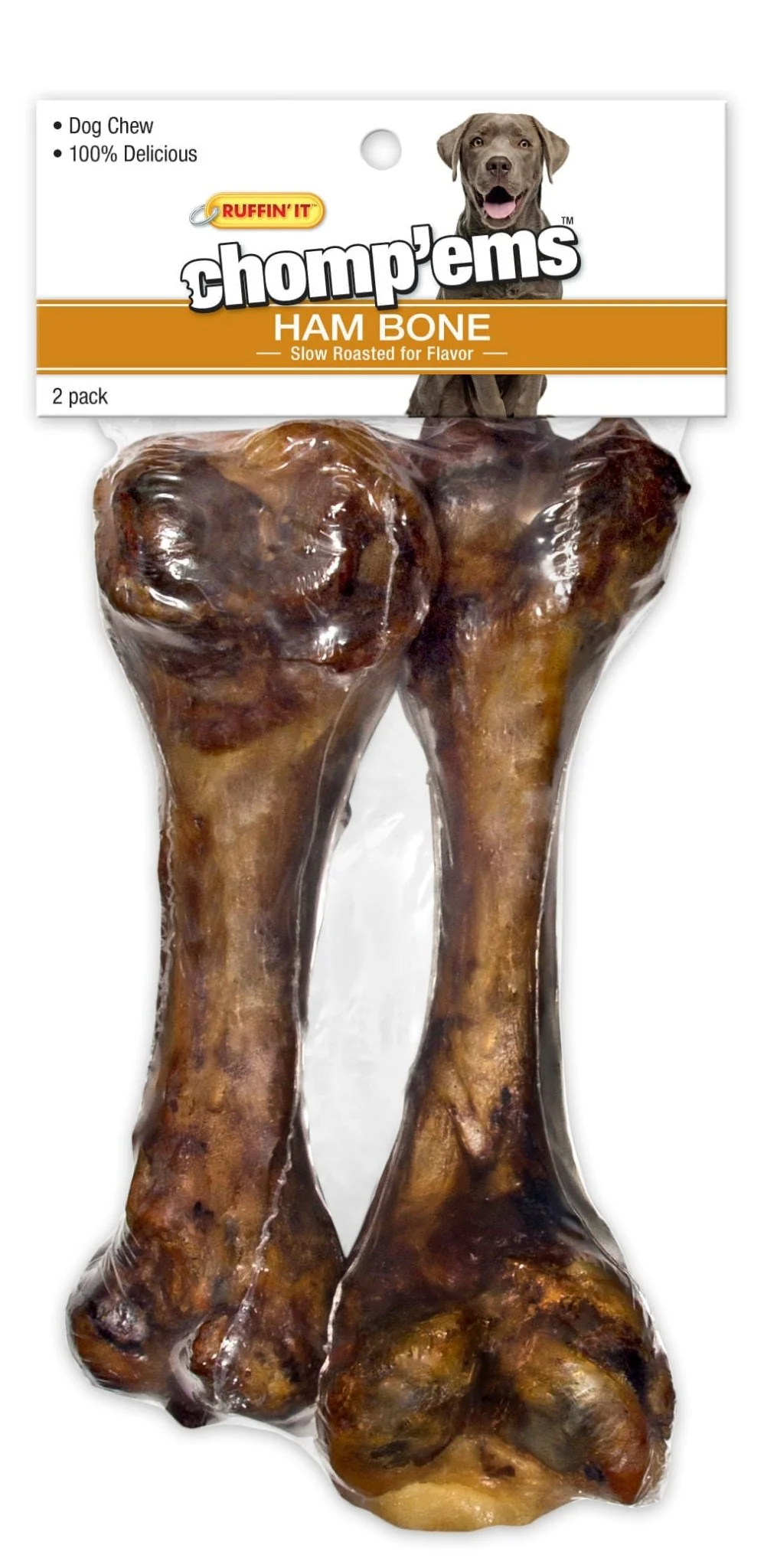 Chomp'ems 2-Pack Ham Bone Dog Chew Treat - Buy Pet Shop