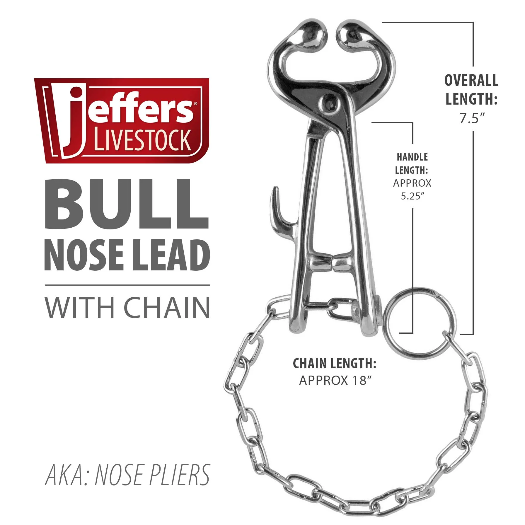 Bull Nose Lead (Cow Nose Pliers) with Chain - Buy Pet Shop