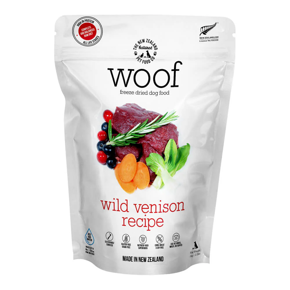 Woof Wild Venison Freeze Dried Dog Food, 2.2 lbs - Buy Pet Shop