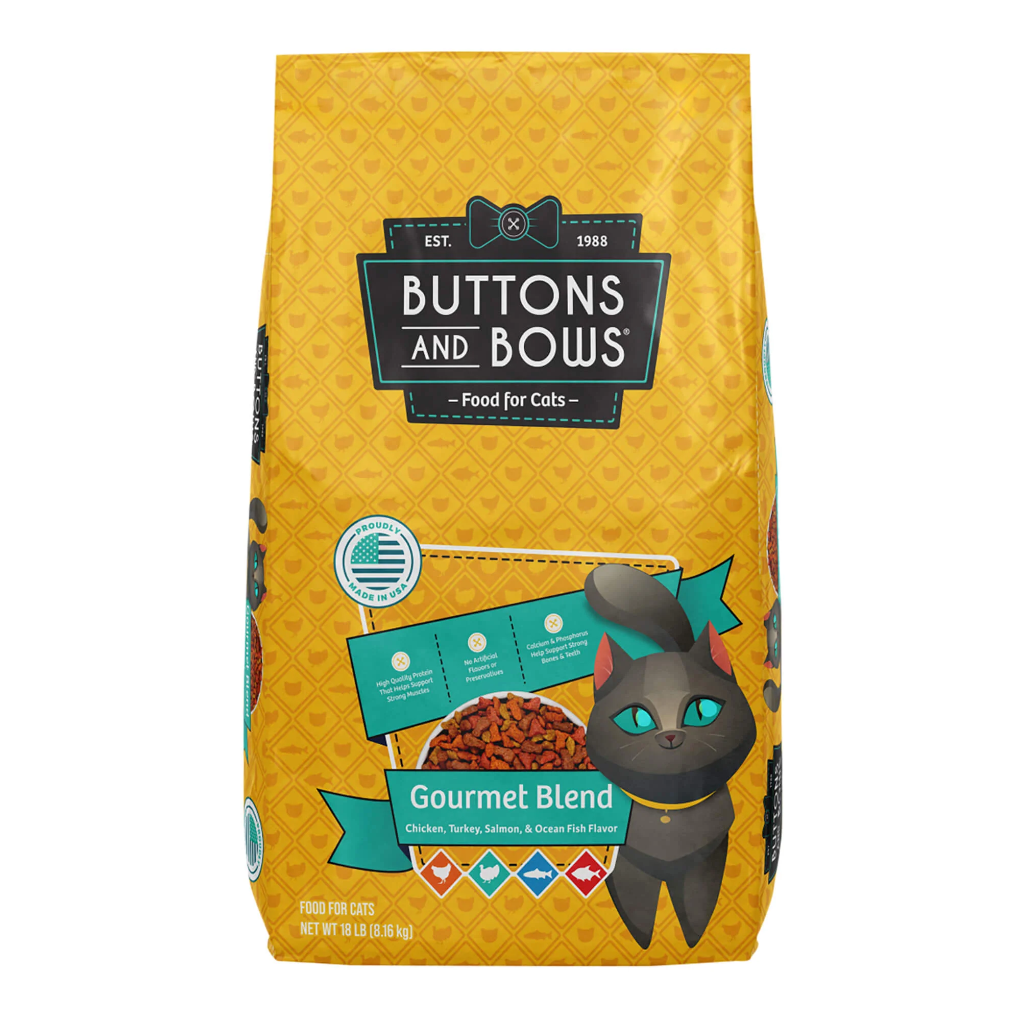 Buttons & Bows Gourmet Blend Cat Food, 18 lbs - Buy Pet Shop