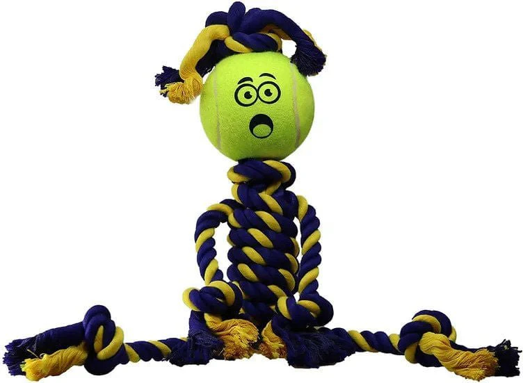 Twisted Chews, Medium Braided Cotton Rope Rasta Man w/Tuff Ball - Buy Pet Shop
