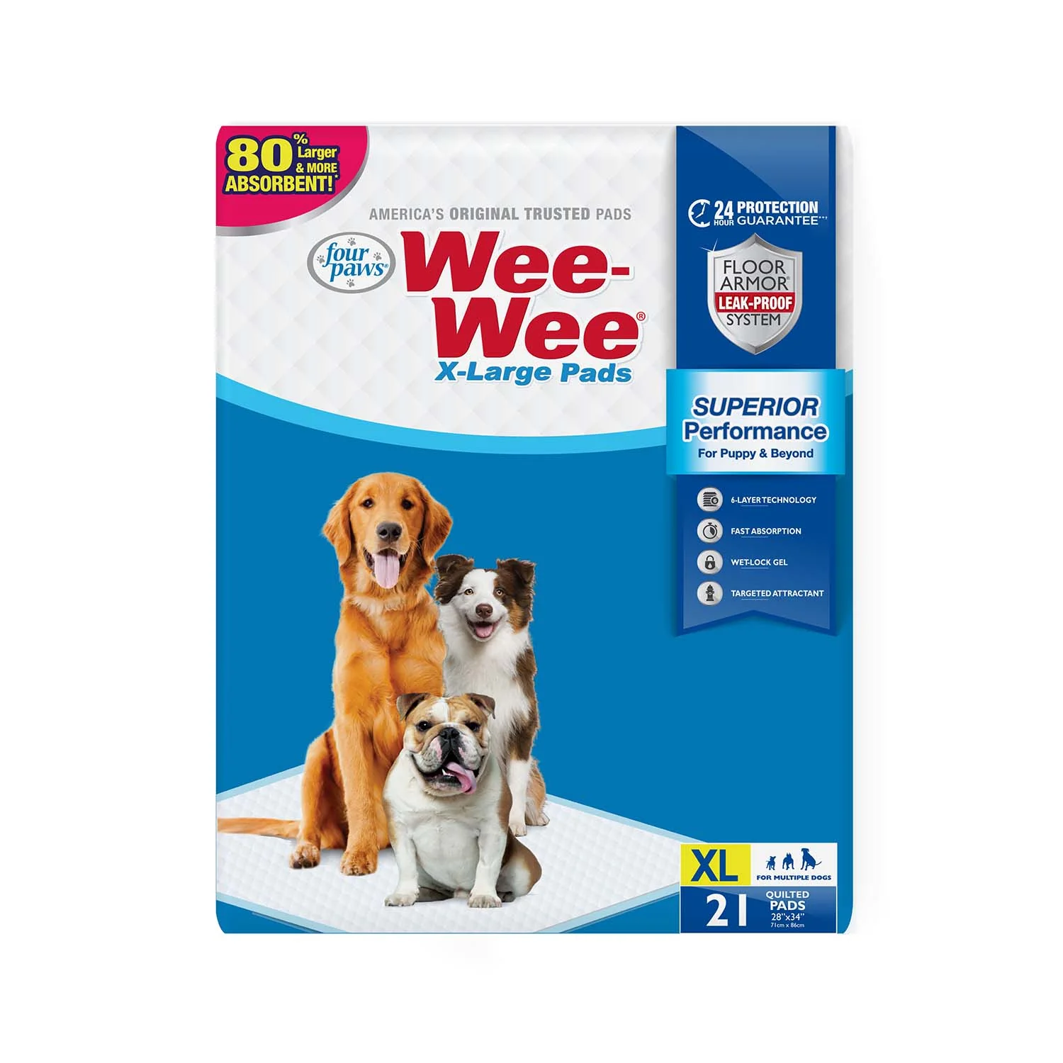 Wee-Wee Superior Performance X-Large Dog Pee Pads - Buy Pet Shop