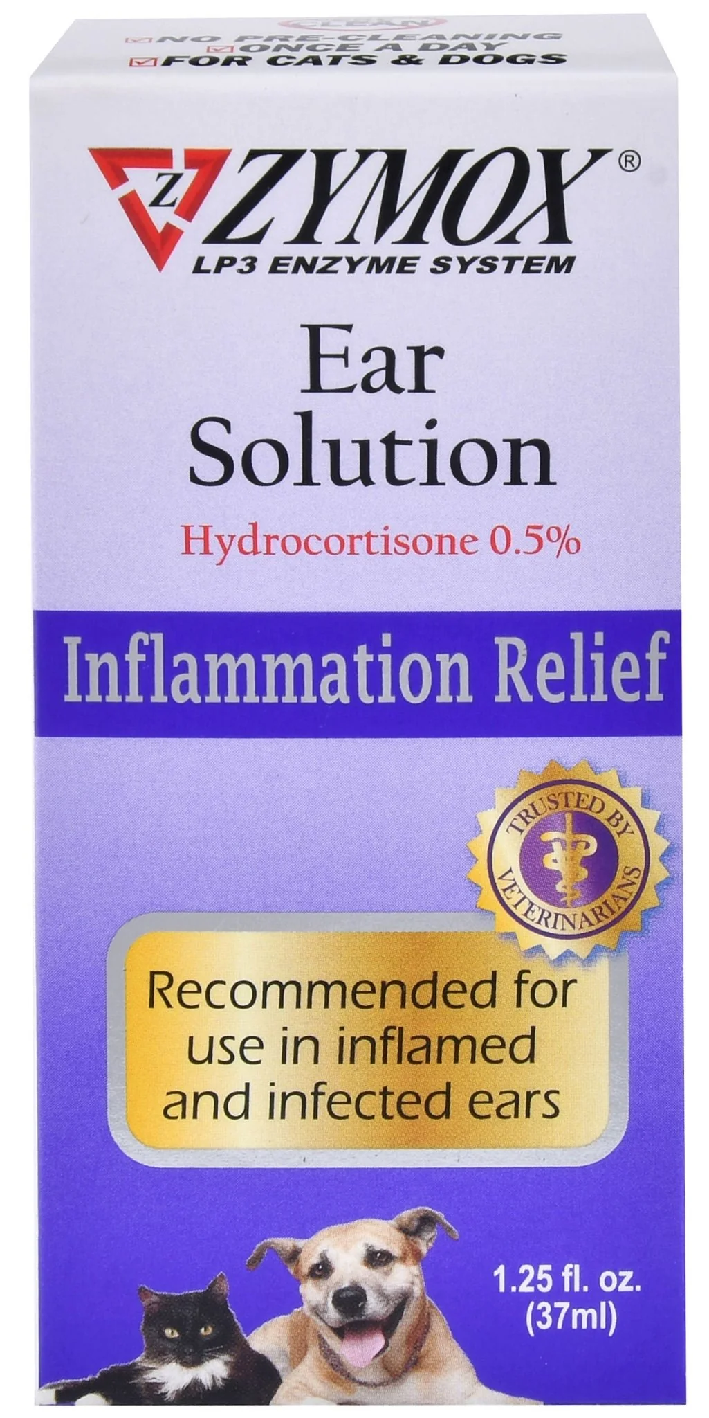 Zymox Ear Solution Inflammation Relief, 1.25 oz - Buy Pet Shop