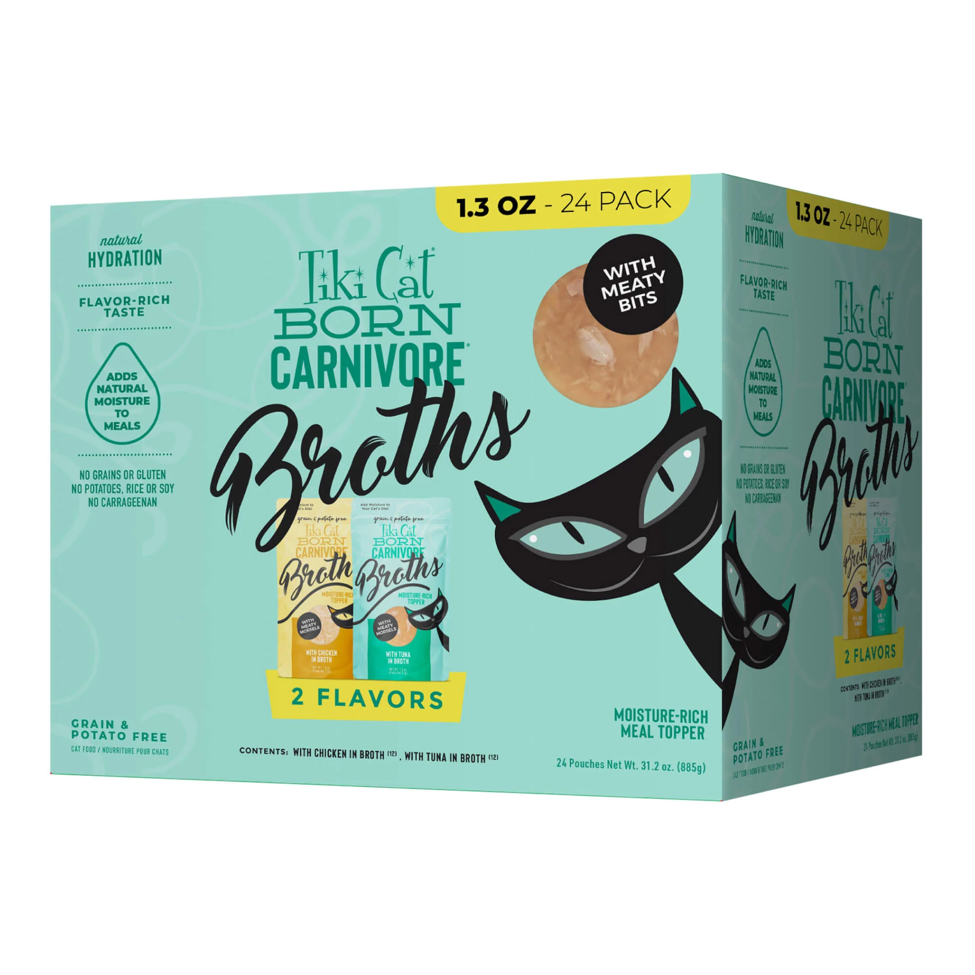 Tiki Cat Born Carnivore Broths Wet Cat Food Topper, Variety Pack - Buy Pet Shop