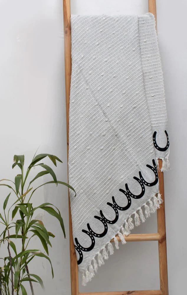 Horsehoes Cotton Throw - Buy Pet Shop
