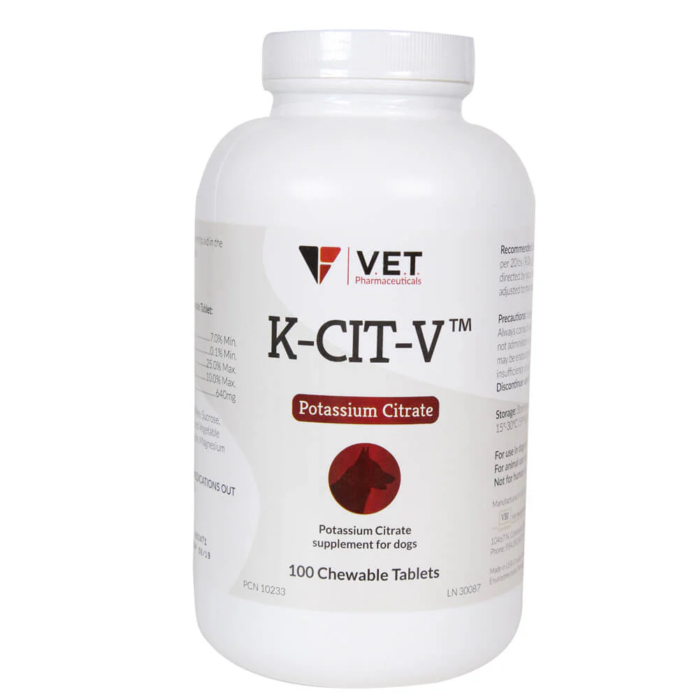 K-CIT-V Potassium Citrate, 100 Chewable Tablets - Buy Pet Shop