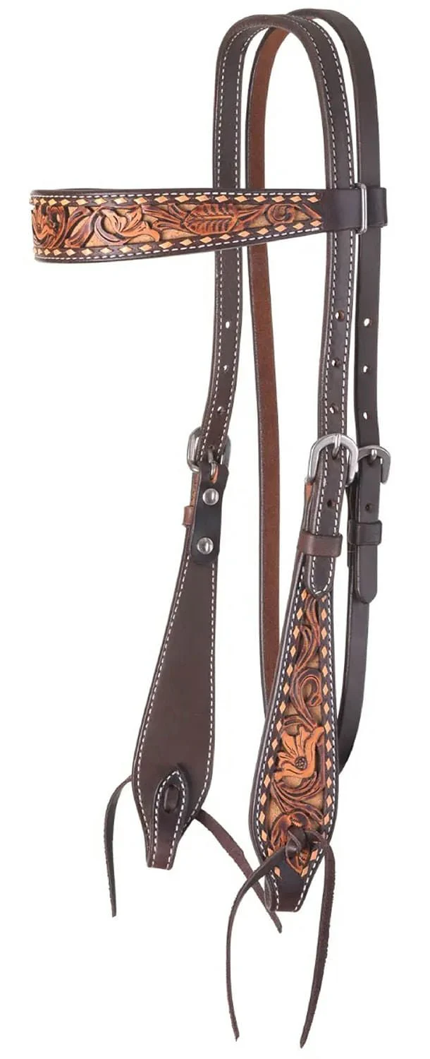 Circle Y Dusty Floral Browband Headstall, Full - Buy Pet Shop