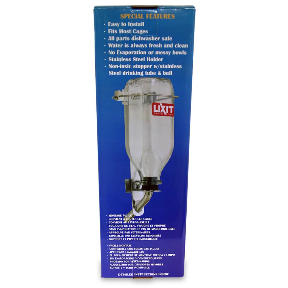 Lixit Glass Water Bottle, 32 oz with Tube - Buy Pet Shop