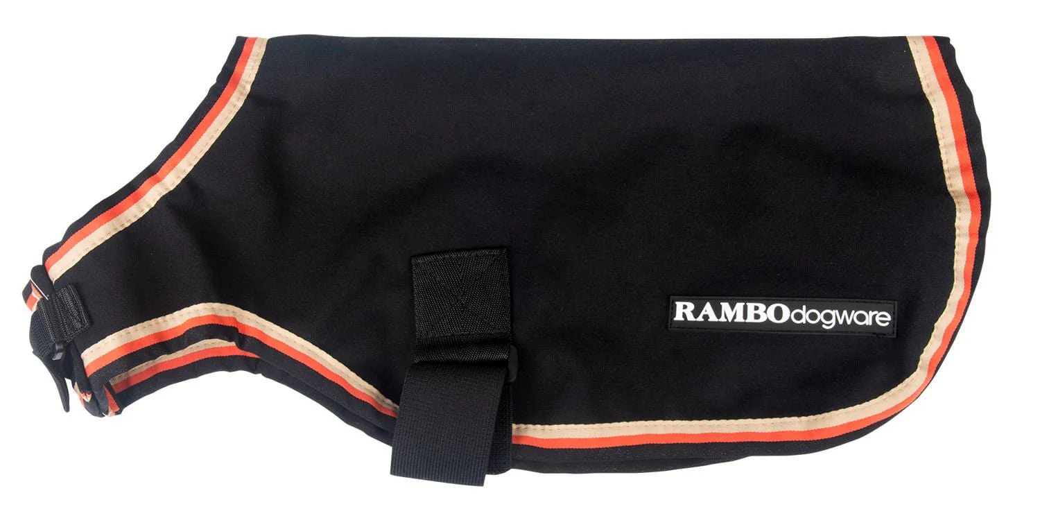 Rambo Waterproof Fleece Dog Coat, Black/Tan - Buy Pet Shop