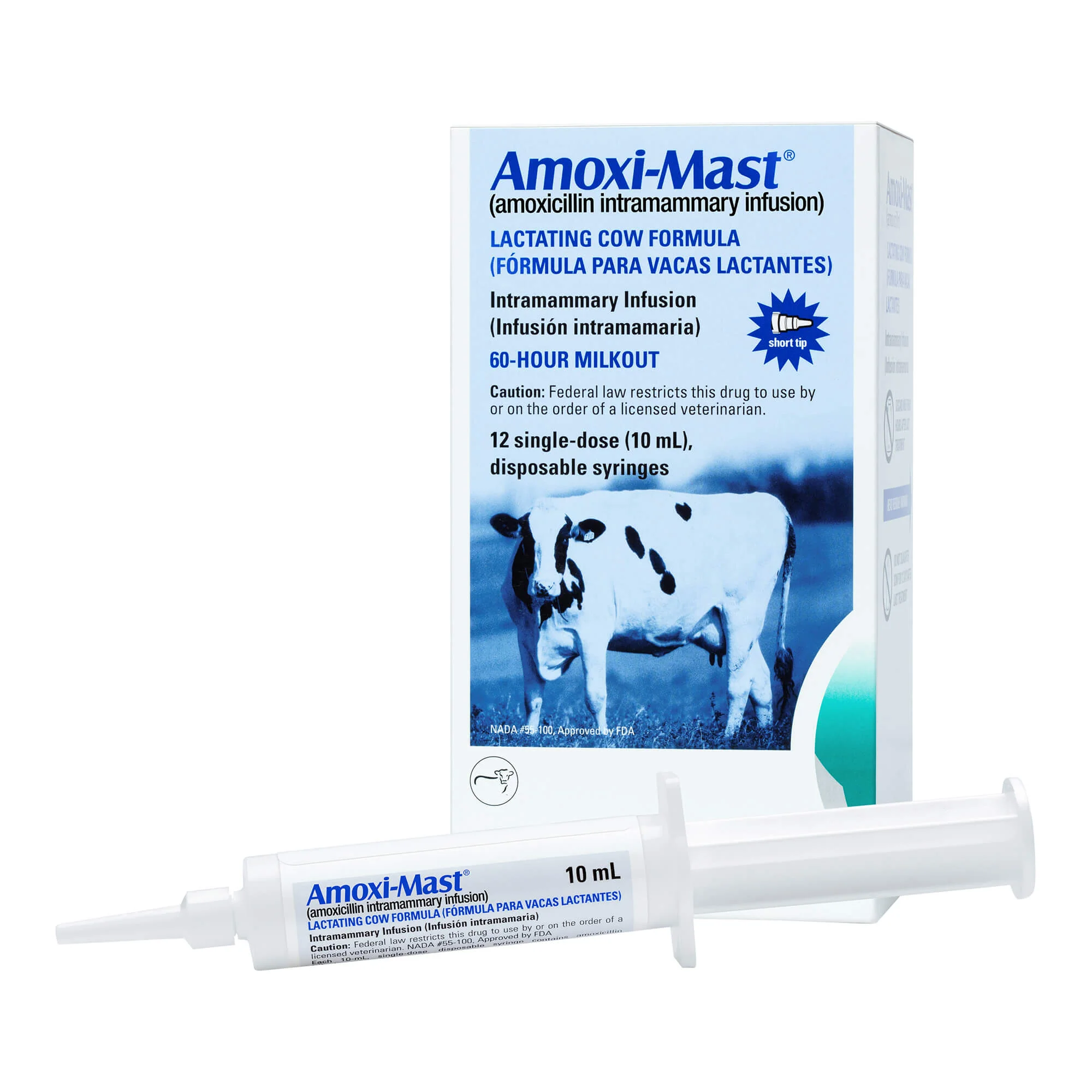 Rx Amoxi-Mast (amoxicillin intramammary infusion) Lactating Cow Formula, 12 single-dose 10mL syringes - Buy Pet Shop