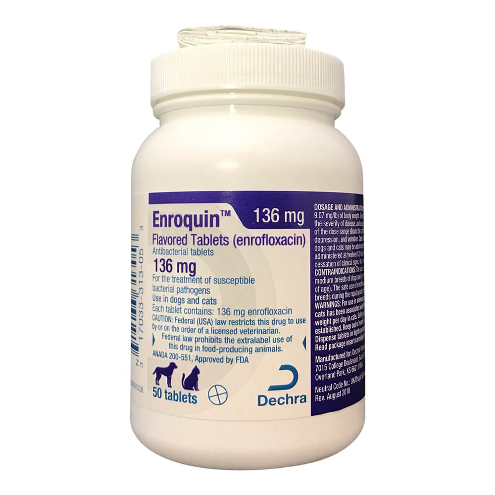 Rx Enroquin (enrofloxacin) Tablets for Dogs and Cats - Buy Pet Shop