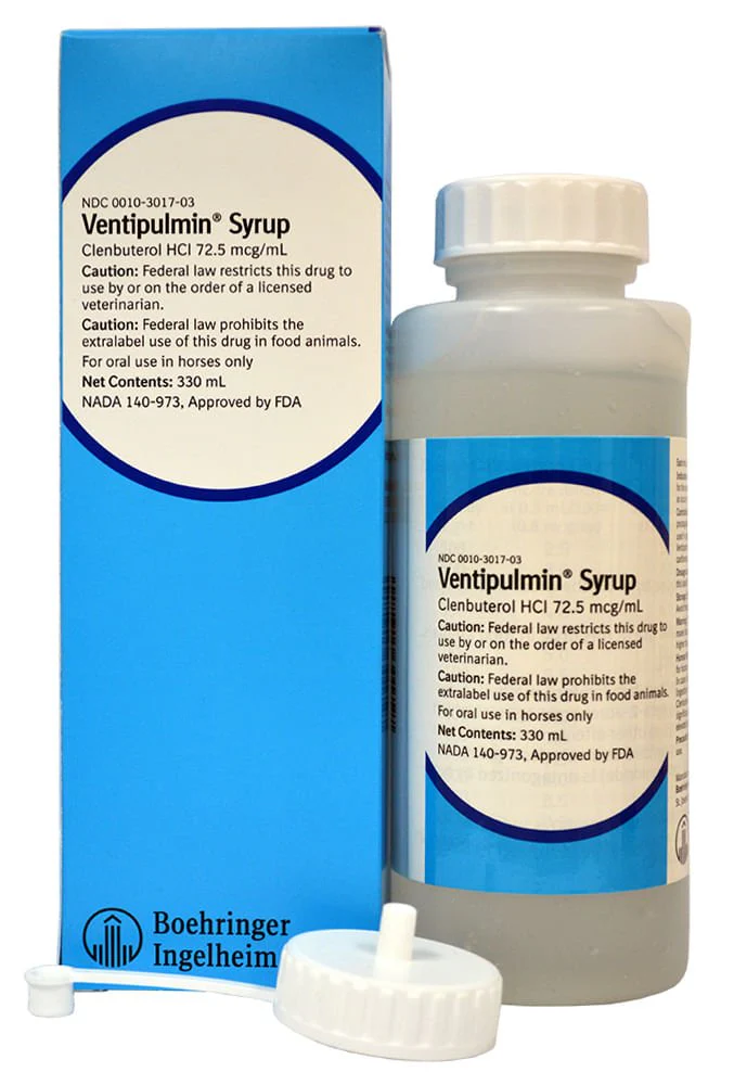 Rx Ventipulmin (clenbuterol HCl) Syrup for Horses, 330 mL - Buy Pet Shop