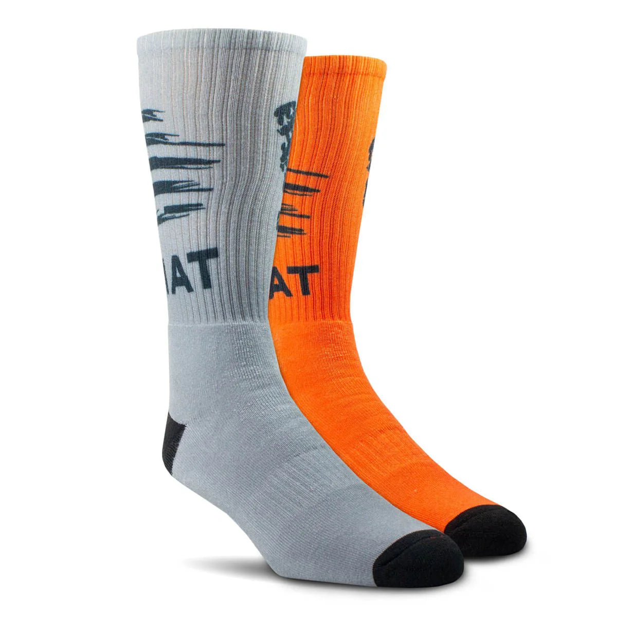 Ariat Patriot Graphic Crew Socks, 2-Pair Pack, Gray/Orange - Buy Pet Shop