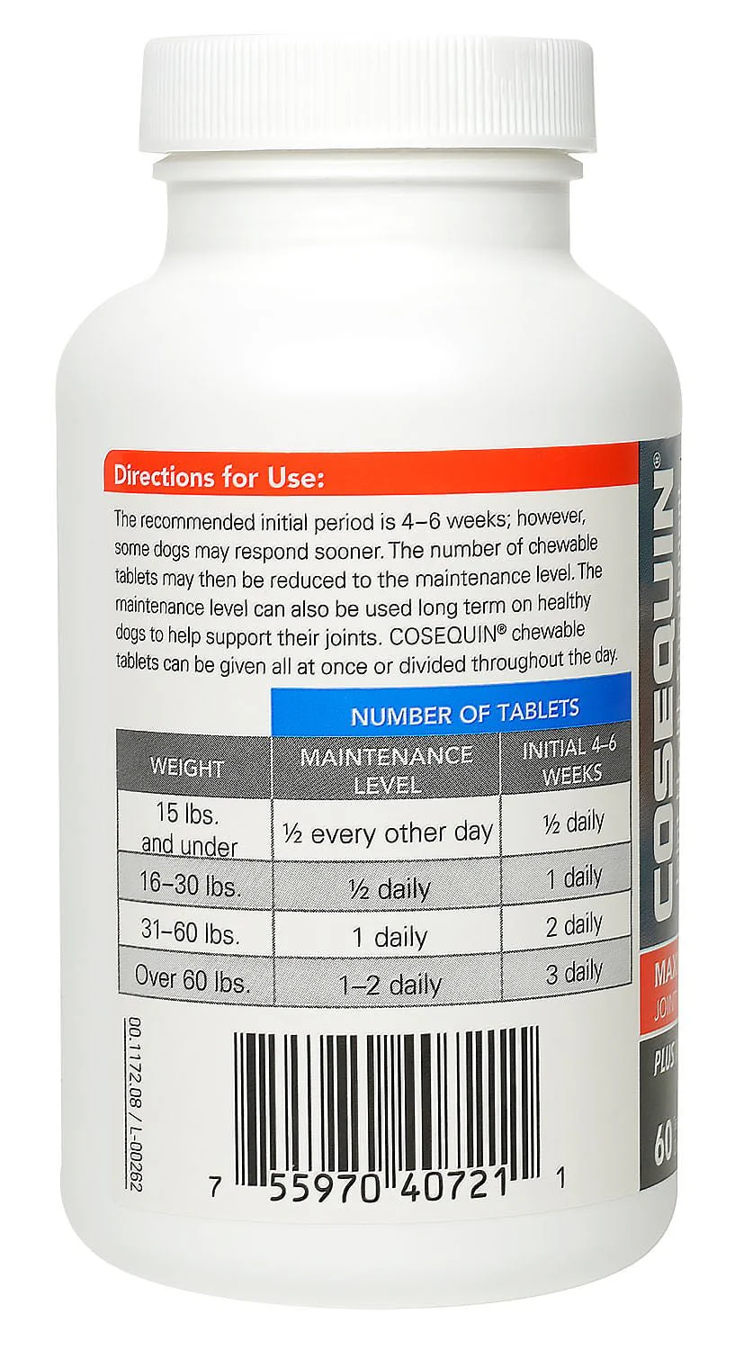 Nutramax Cosequin Maximum Strength Joint Health Plus MSM Supplement for Dogs, Chewable Tablets - Buy Pet Shop