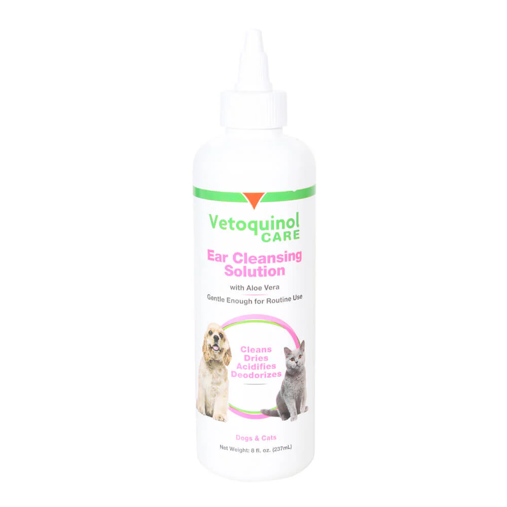 Vetoquinol Ear Cleansing Solution with Aloe, 8 oz - Buy Pet Shop