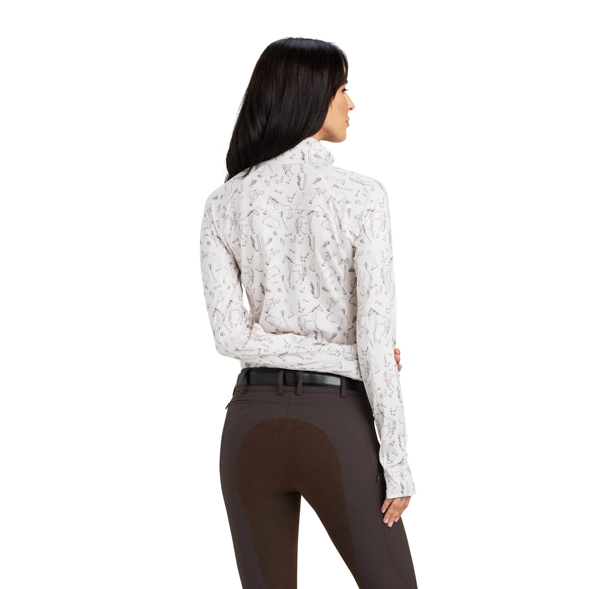 Ariat Lowell 2.0 ? Zip Baselayer, Sea Salt Tack Print - Buy Pet Shop