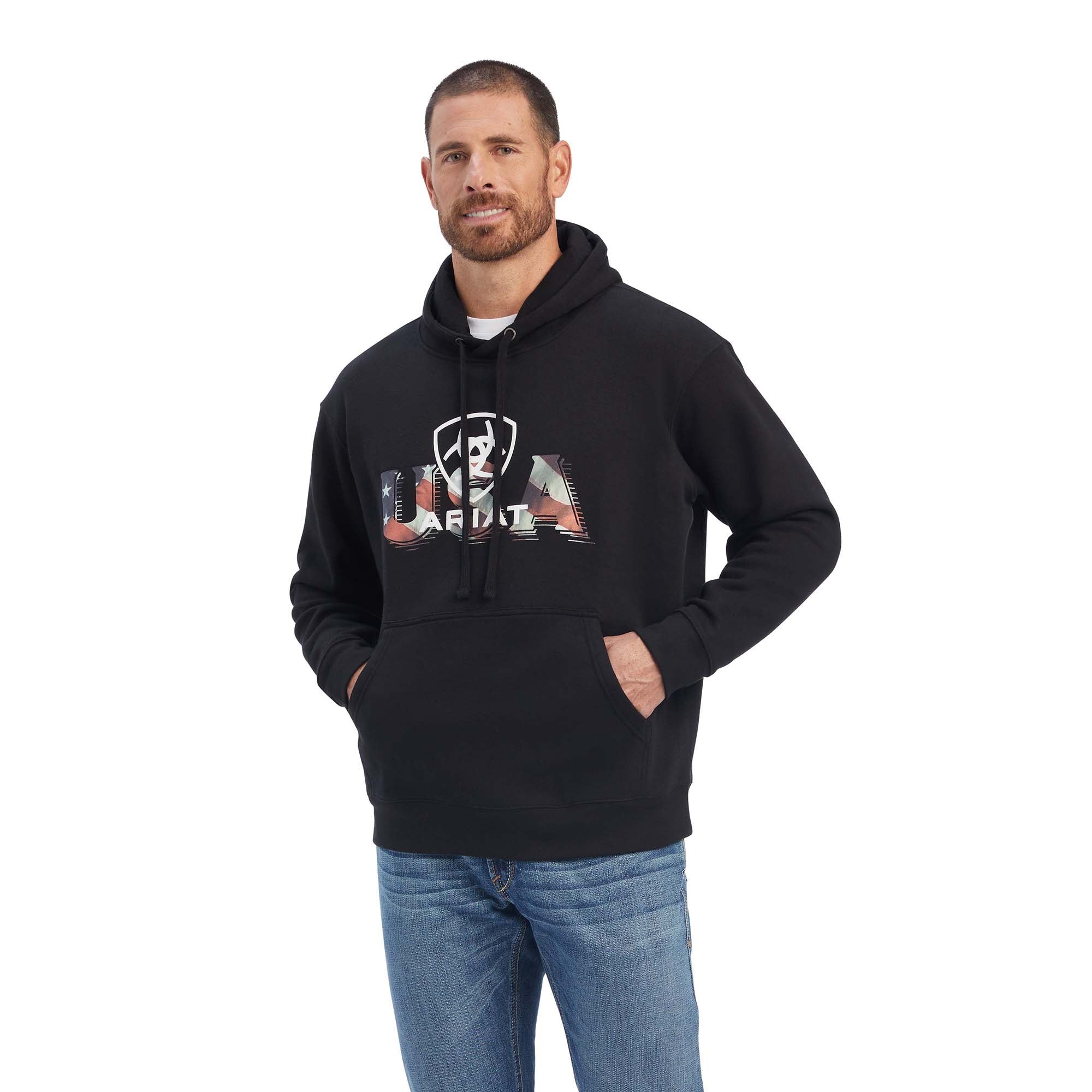Ariat USA Proud Sweatshirt Hoodie, Unisex, Black - Buy Pet Shop