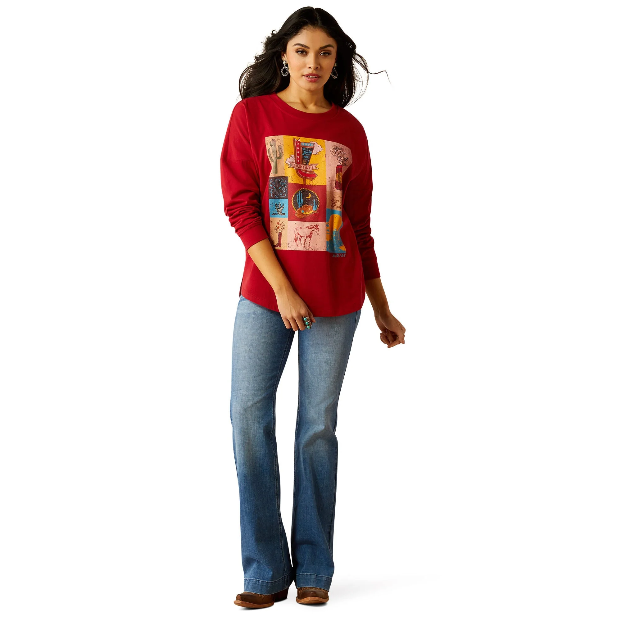 Ariat Women's Roadside Oversized Longsleeve Shirt - Buy Pet Shop